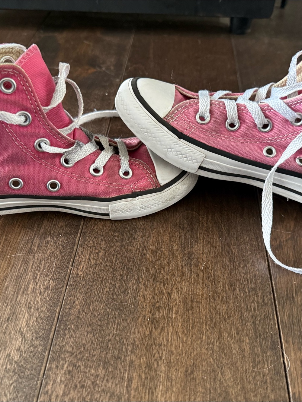 Converse Kids Pink High-Top Canvas Sneakers with White Trim